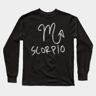 Hand Drawn Scorpio Zodiac Signs Long Sleeve T-Shirt